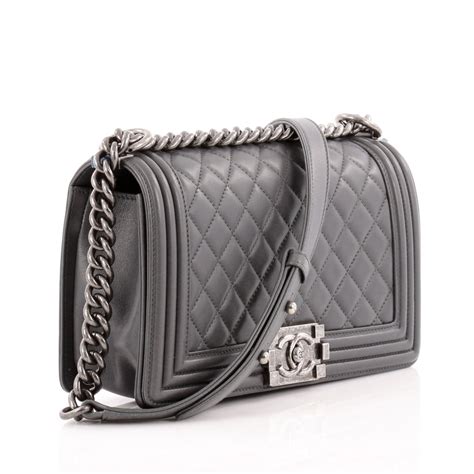 chanel boy large grey calfskin bag 2013